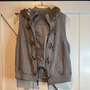 Mudd Gray Hooded Toggle Vest